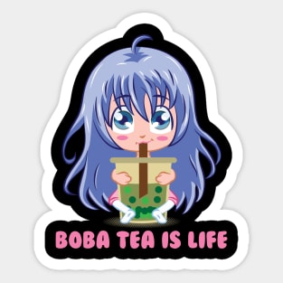 Japanese Anime Girl manga boba tea gift Sticker